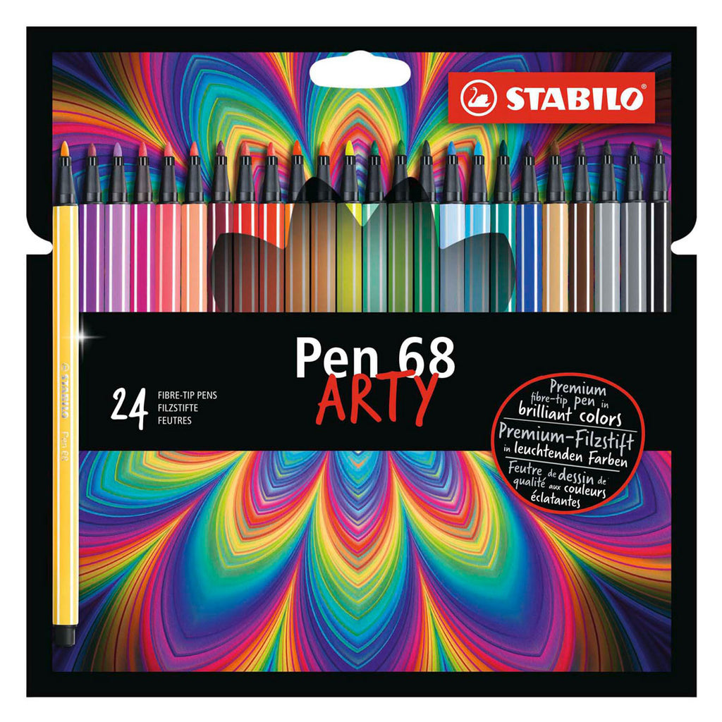 Stabilo pen 68 - premium viltstift - arty set - etui met 24 kleuren