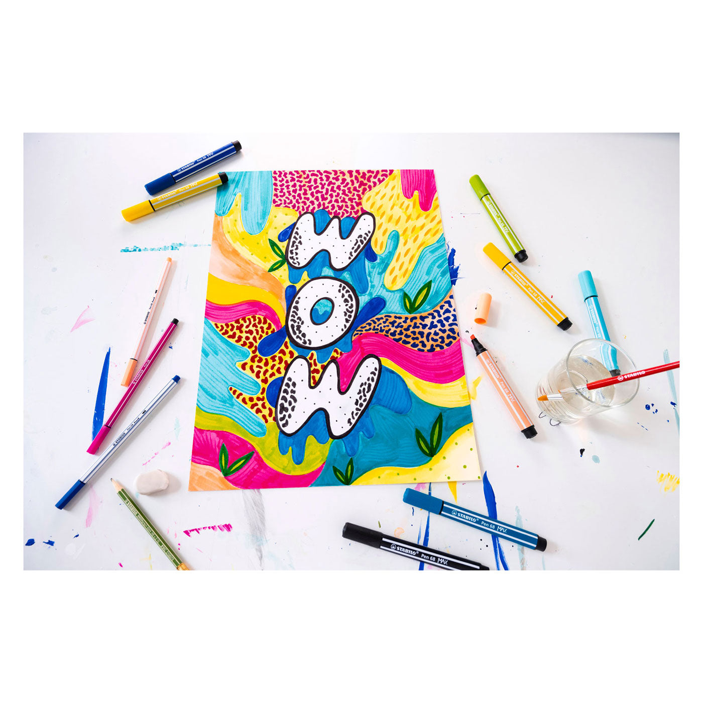 STABILO - STABILO pen 68 max - viltstift met dikke beitelpunt - donker blauw