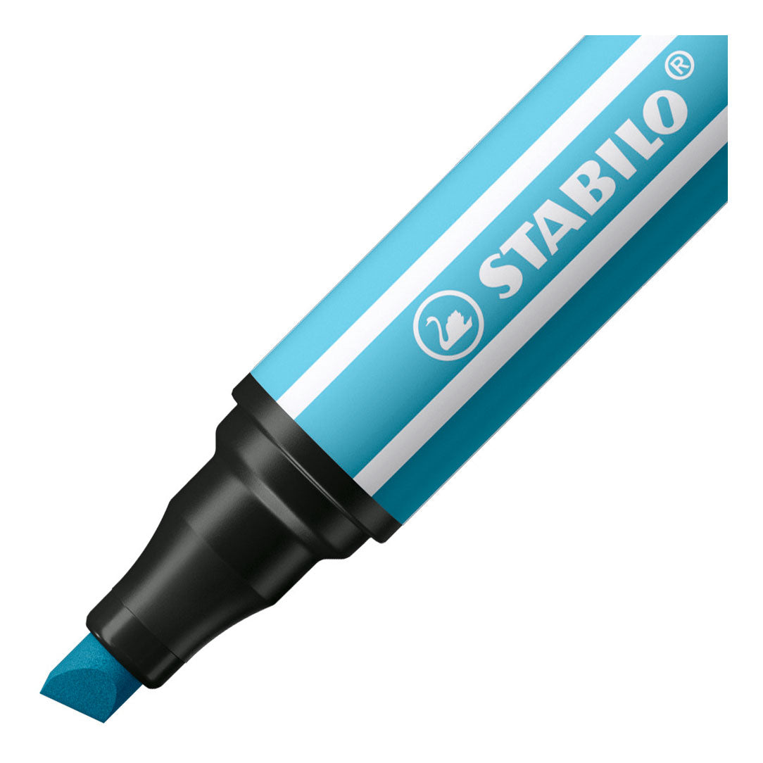 STABILO - STABILO pen 68 max - viltstift met dikke beitelpunt - azuurblauw