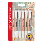 Stabilo tekstmarker swing cool 275 6-09 kleurenassortiment breed beitel 6 stuks