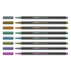 STABILO - STABILO pen 68 metallic viltstiften in metalen doos - 8dlg.