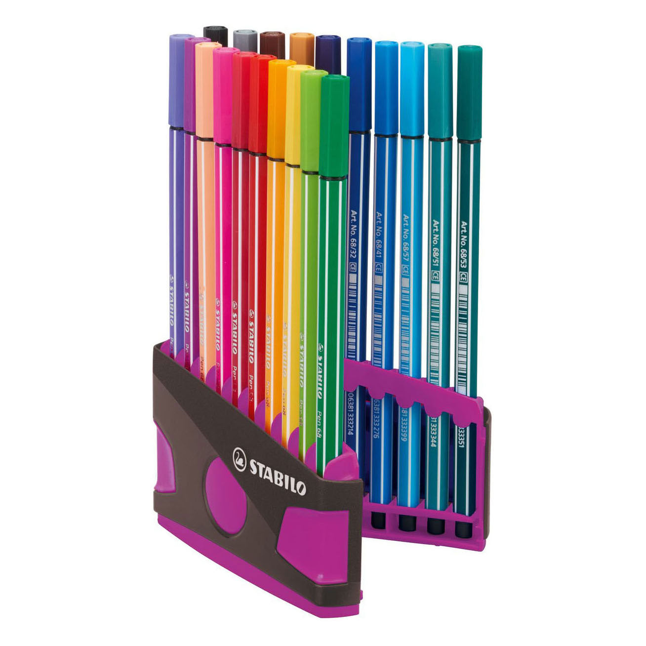 STABILO - STABILO pen 68 colorparade viltstiften roze antraciet - 20dlg.