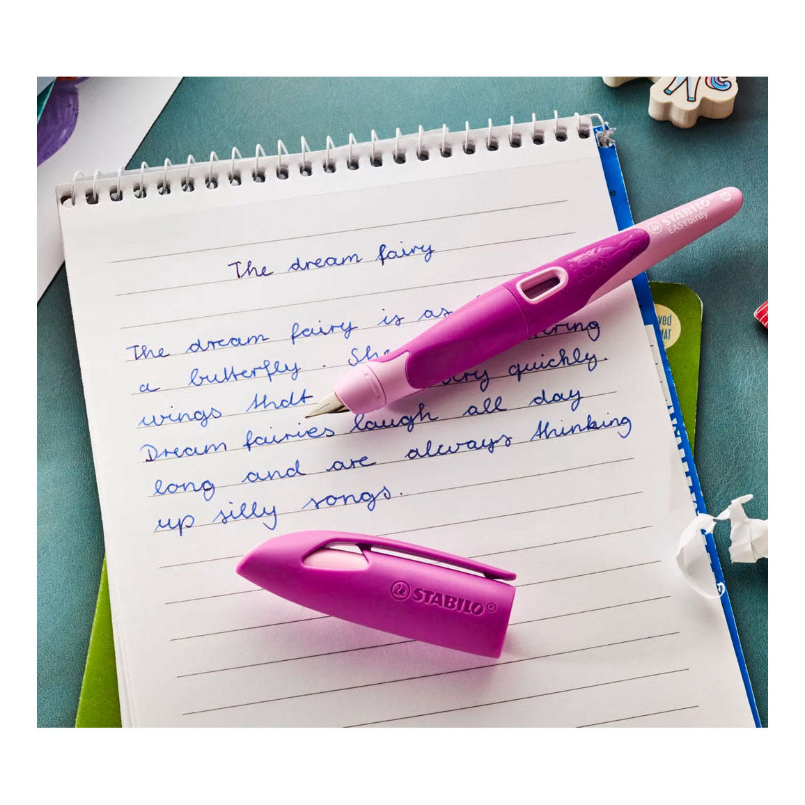 STABILO - STABILO easybirdy 3d dreamworld rechtshandige vulpen - roze