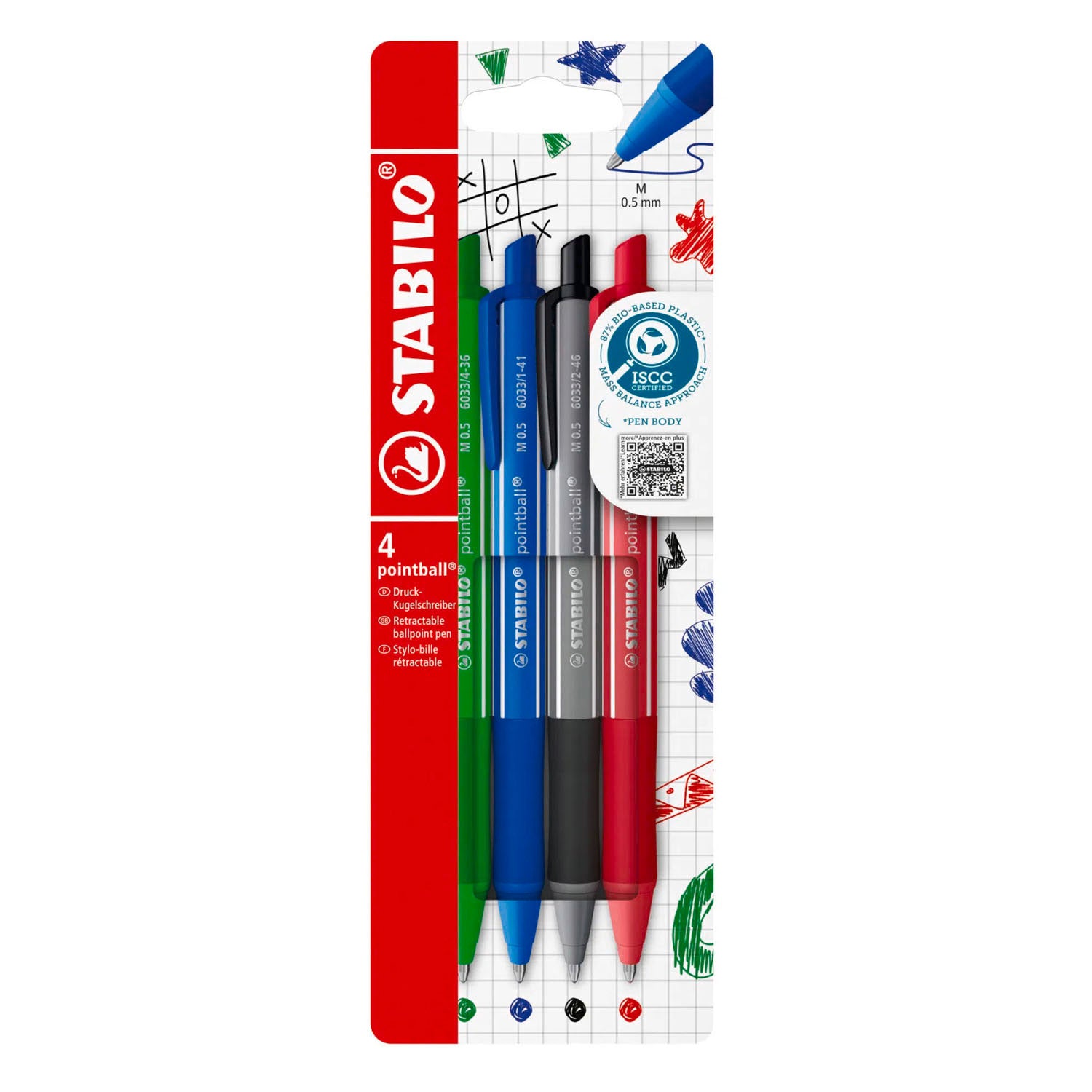 STABILO - STABILO pointball colorful balpennen - 4dlg.