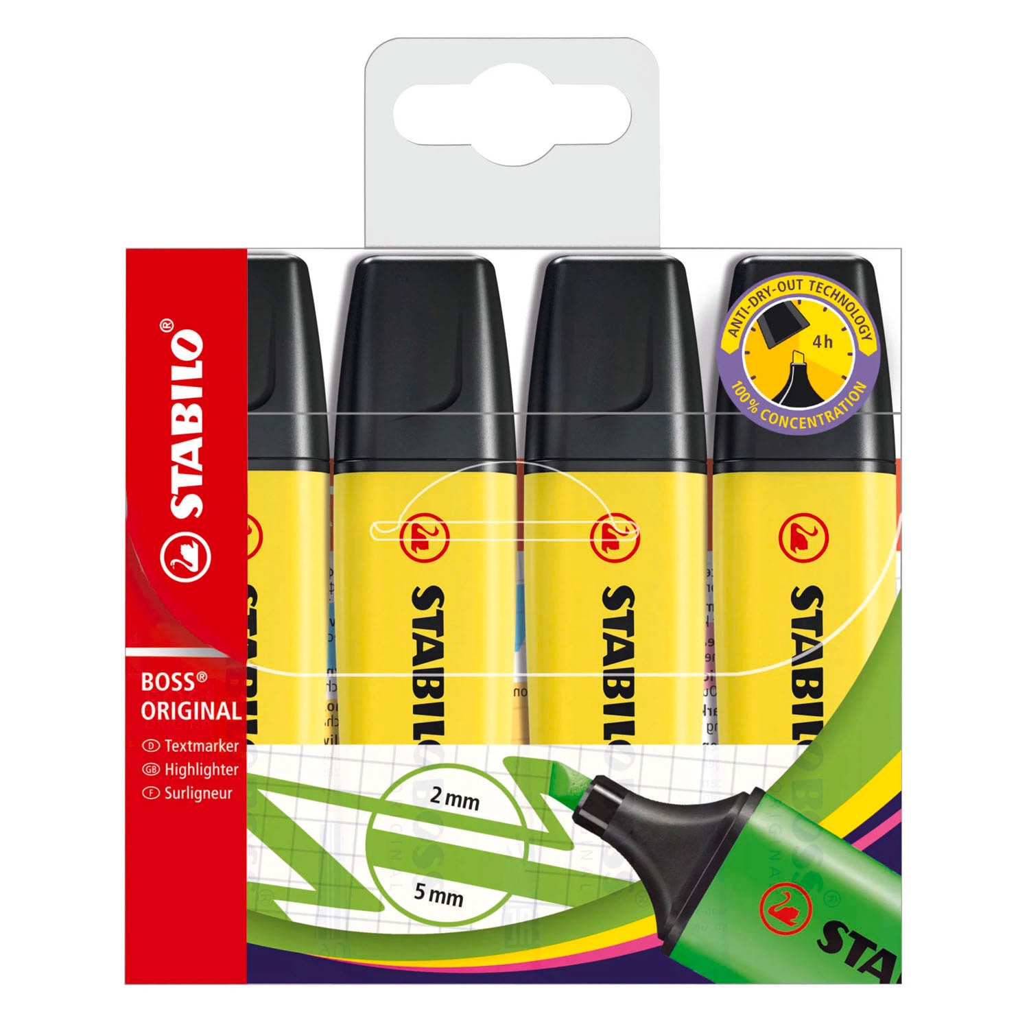 STABILO - STABILO boss original markeerstiften geel - 4 stuks