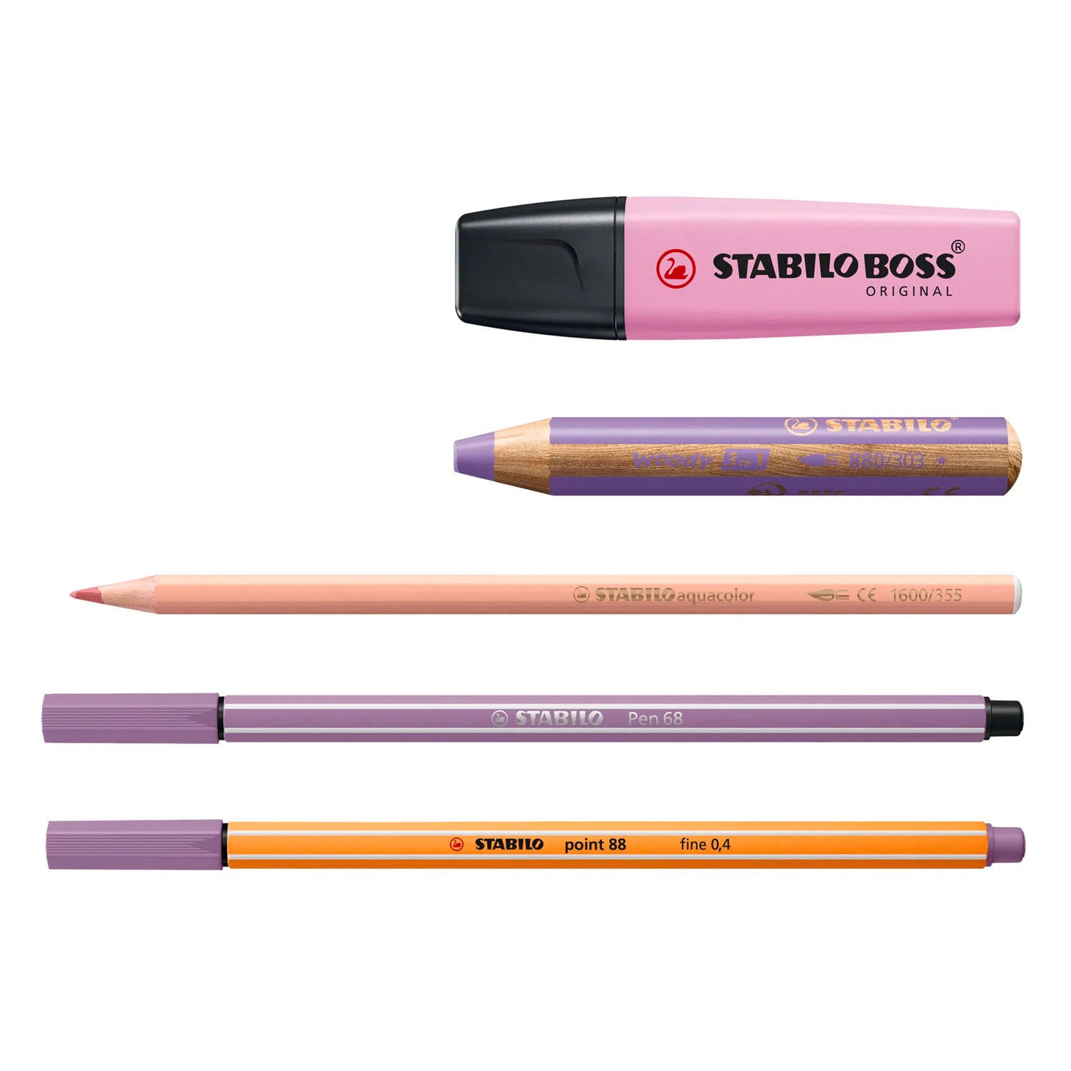 Stabilo boss original, woody 3 in 1, aquacolor, pen 68 en point 88 - creative arty mix set in luxe box - met 50 stuks