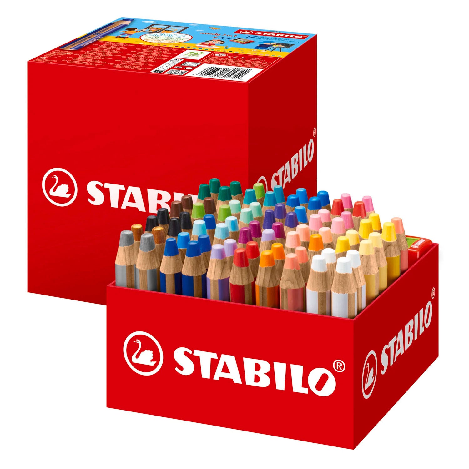 STABILO - STABILO woody 3in1 multitalent potloden 76dlg. met 4 puntenslijpers