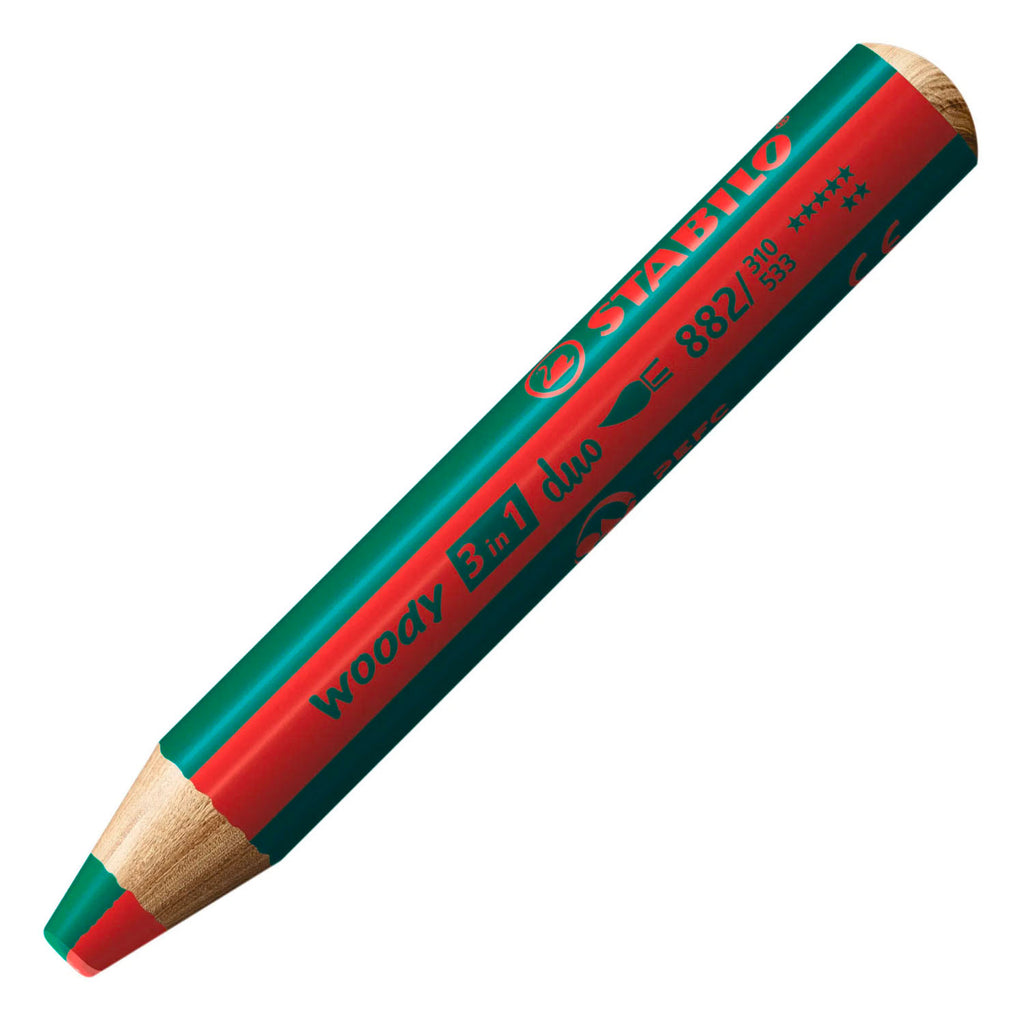 STABILO - STABILO woody 3in1 duo multitalent potloden - rood/donker groen