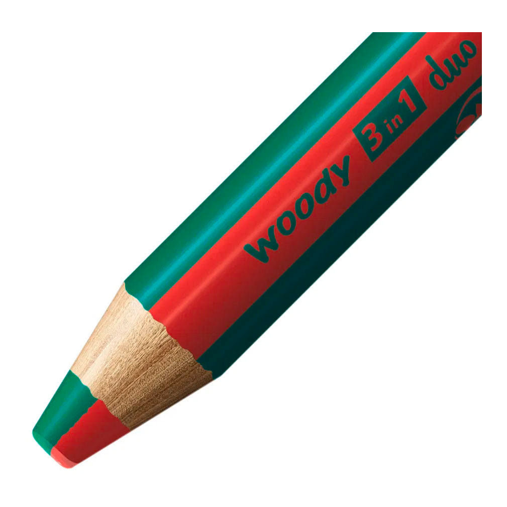 STABILO - STABILO woody 3in1 duo multitalent potloden - rood/donker groen