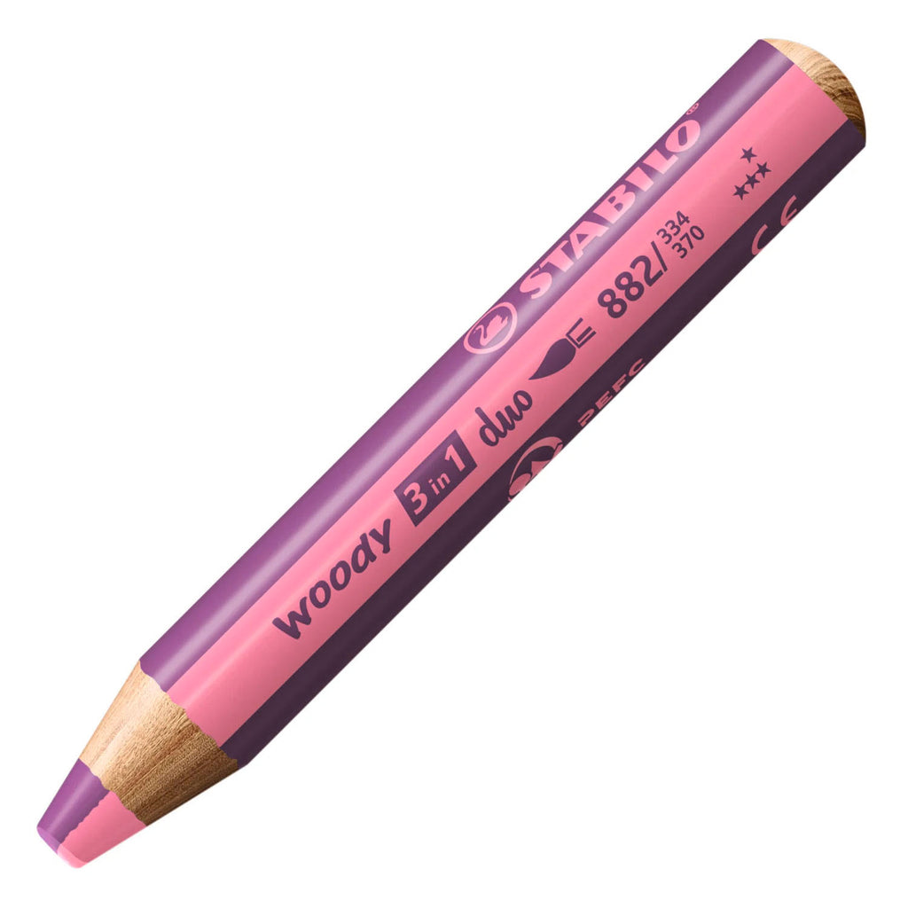 STABILO - STABILO woody 3in1 duo multitalent potloden - roze/lila