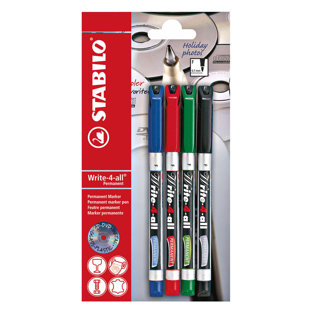 STABILO - STABILO write-4-all fijn (07mm) permanente marker - 4dlg.