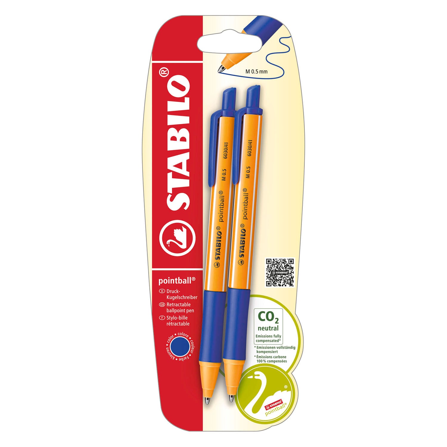 Stabilo pointball blauw 2 stuks op blister
