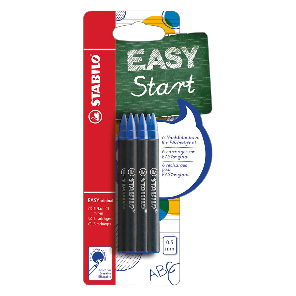 STABILO - STABILO easyoriginal navullingen medium blauw - 6 stuks