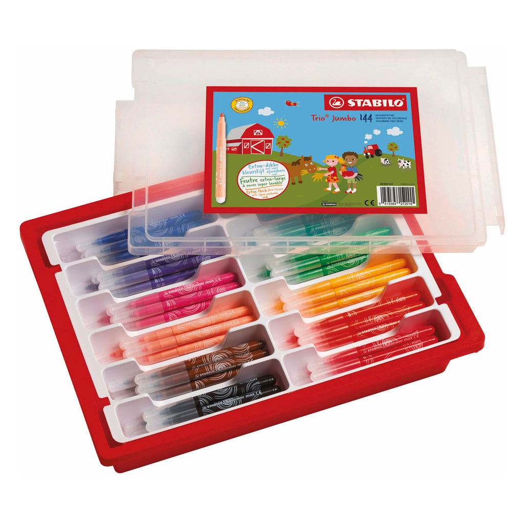 STABILO - STABILO trio jumbo schoolverpakking ergonomische viltstiften - 144dlg.