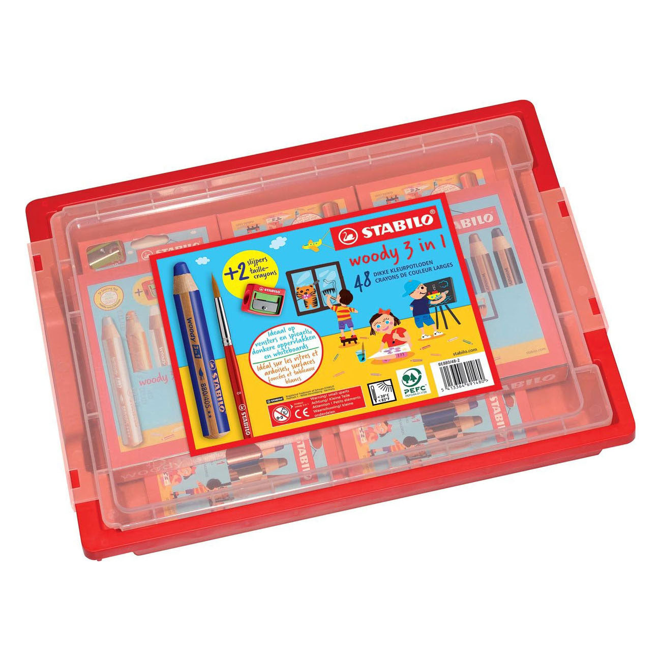 STABILO - STABILO woody 3in1 schoolverpakking kleurpotloden - 48dlg. met 2 puntenslijpers