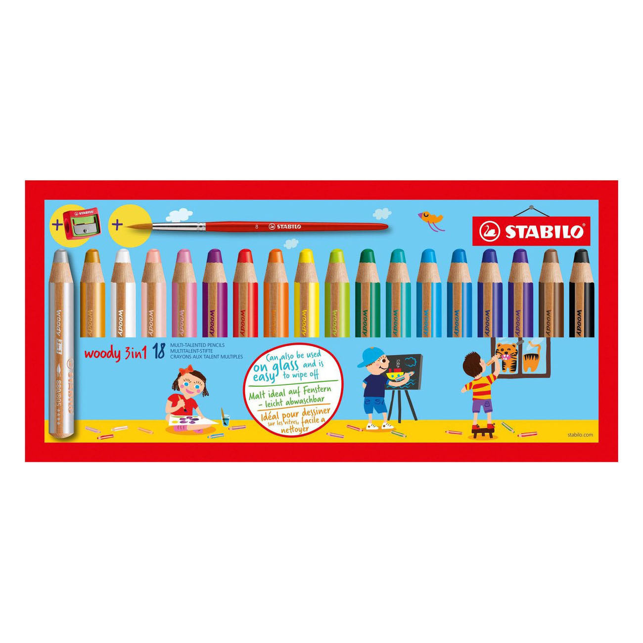STABILO - STABILO woody 3in1 schoolverpakking kleurpotloden - 48dlg. met 2 puntenslijpers