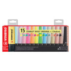 STABILO - STABILO boss original pastel & naturecolors markeerstiften bureau set - 15dlg.