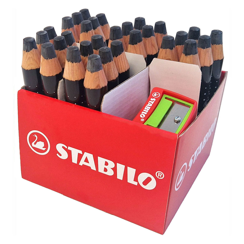 STABILO - STABILO markdry schoolverpakking whiteboardpotloden zwart - 30st. met 2 puntenslijpers