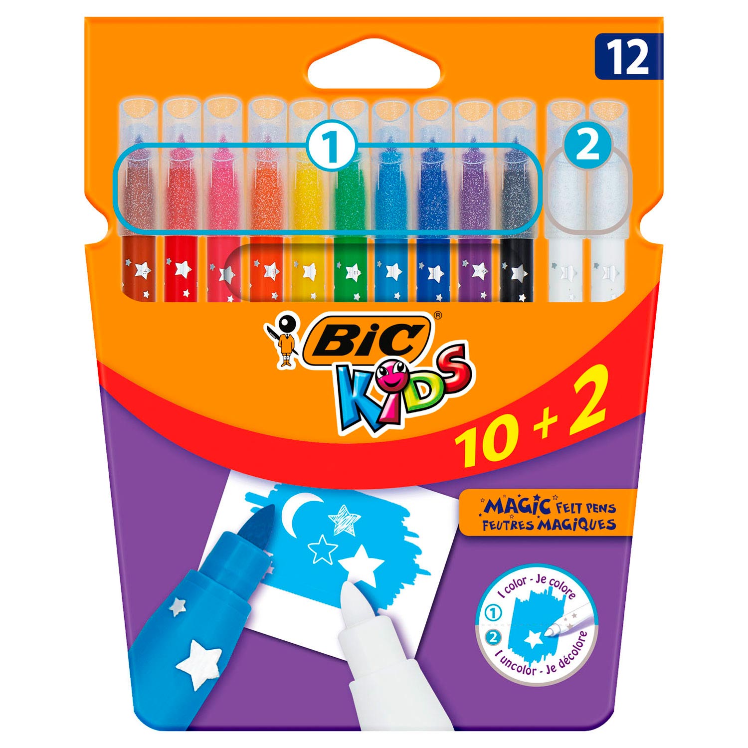 BIC - kids kleuren & uitwissen 10 + 2 gratis