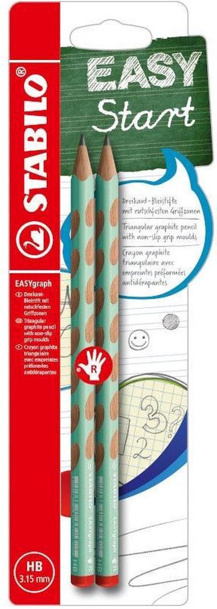 Stabilo easygraph hb rechtshandige grafietpotloden groen - 2st.