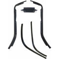 Edge sierstripset beenschild en treeplank vespa primavera, sprint 5 delig zwart metallic