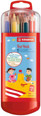 Stabilo trio thick ergonomische kleurpotloden in doos - 15dlg.