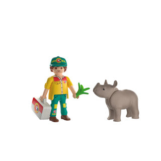 Playmobil - duopack ranger met neushoorn - 72025