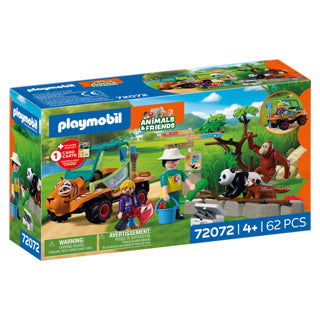 Playmobil animals friends dierentuin dierenverzorger met voertuig - 72072