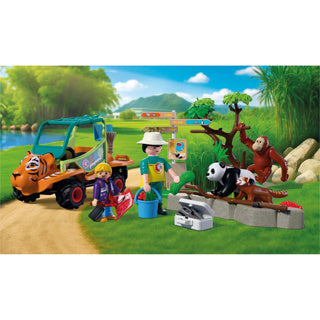 Playmobil animals friends dierentuin dierenverzorger met voertuig - 72072