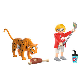 Playmobil animals friends dierentuin tijger en bezoeker -72089