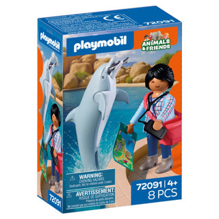 Playmobil - animals & friends dierentuin dolfijn en bezoeker - 72091