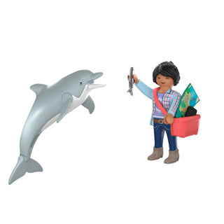 Playmobil - animals & friends dierentuin dolfijn en bezoeker - 72091