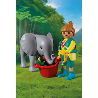 Playmobil animals friends dierentuin babyolifant en dierenverzorger - 72092