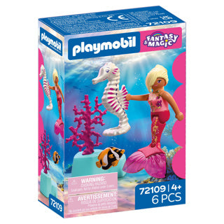 Playmobil - fantasy & magic zeemeermin met zeepaardje - 72109