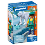 Playmobil animals friends dierentuin ijsbeer en dierenverzorger - 72090