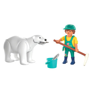Playmobil animals friends dierentuin ijsbeer en dierenverzorger - 72090