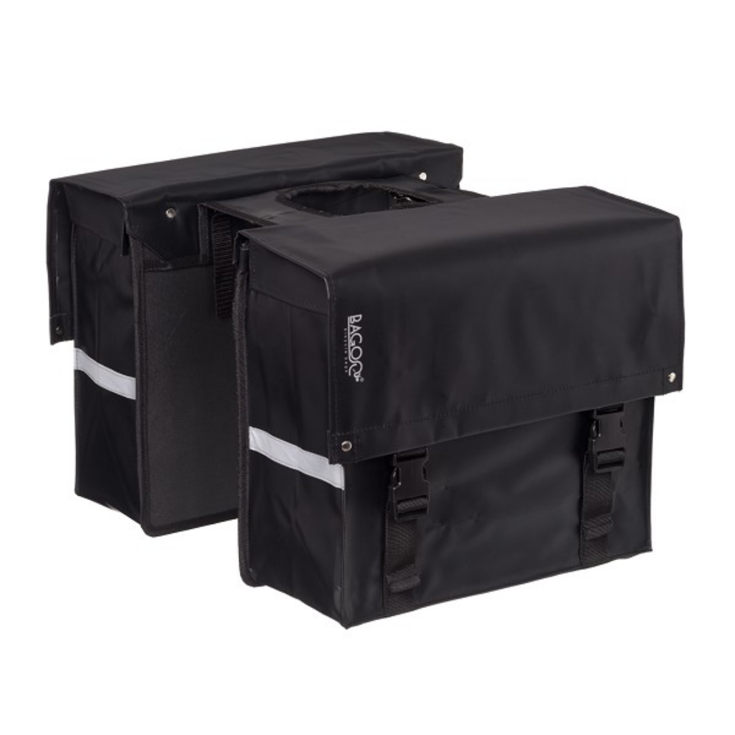 Bagoo - Bagoo dubbele fietstas bisonyl zwart inhoud 34l