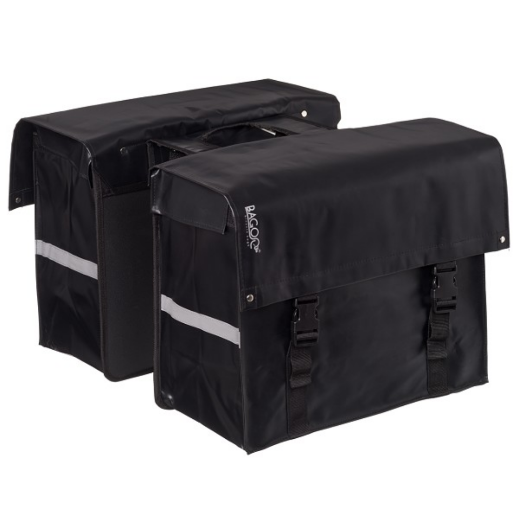 Bagoo - Bagoo dubbele fietstas bisonyl zwart inhoud 58l