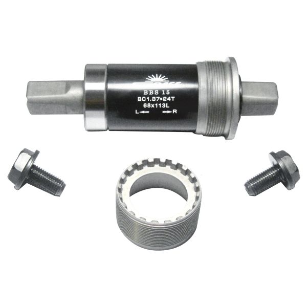 Sunrace - Trapas bbs15 staal 68/129 mm - zilver/zwart