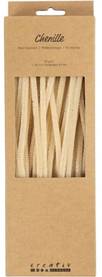 Creativ company chenilledraad knutselmateriaal beige 6mm x 30cm 50 stuks.