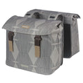 Basil Elegance dubbele fietstas, chateau taupe, gerecycled PET, Universal Bridge, 40-49L