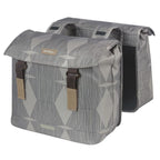 Basil Elegance dubbele fietstas, chateau taupe, gerecycled PET, Universal Bridge, 40-49L
