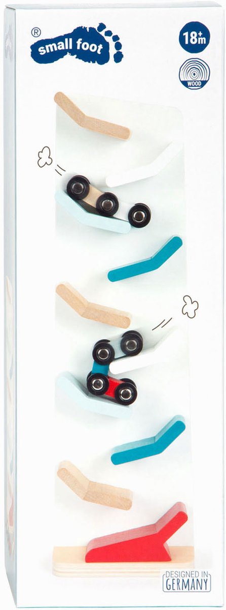 Small Foot - houten autobaan toren met auto's 3dlg.
