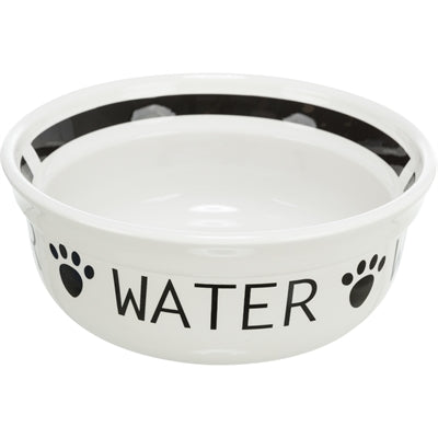 Trixie - drinkbak hond water keramiek wit / zwart