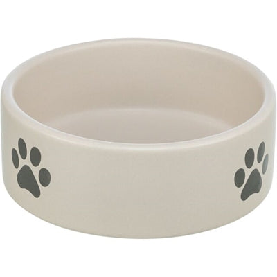 Trixie - voerbak / drinkbak hond pootmotief keramiek lichtgrijs / grijs