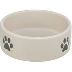 Trixie - voerbak / drinkbak hond pootmotief keramiek lichtgrijs / grijs