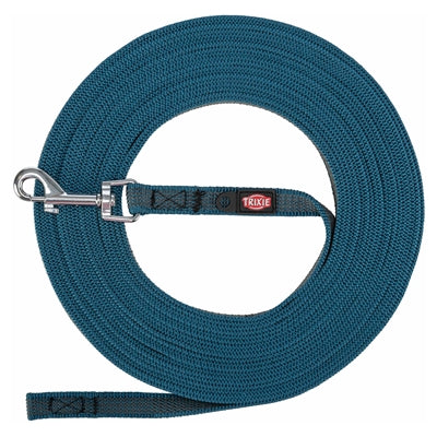 Trixie - hondenriem sleeplijn met rubber anti slip petrol blauw