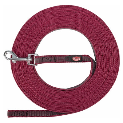 Trixie - hondenriem sleeplijn met rubber anti slip sangria rood