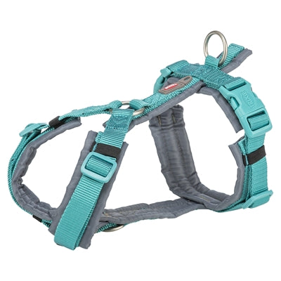 Trixie - hondentuig premium trekking aqua blauw / grafiet grijs