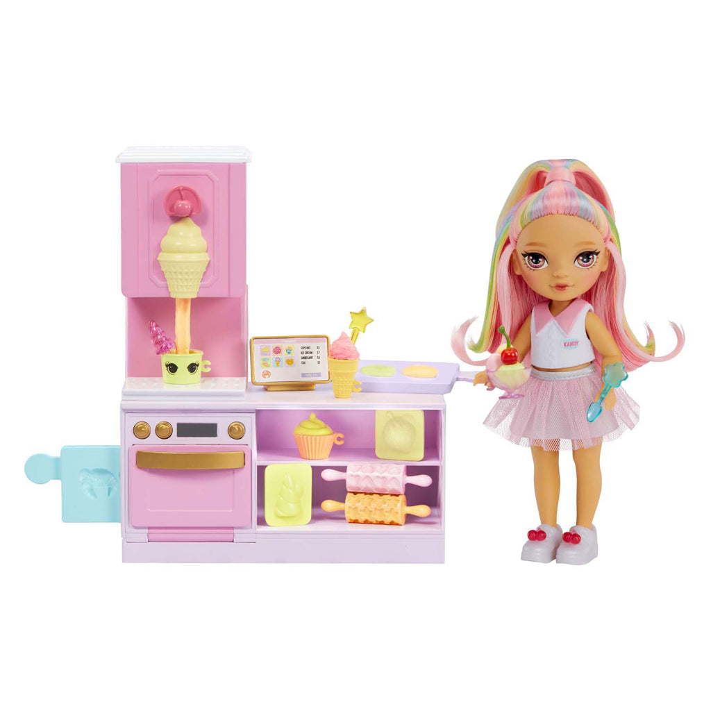 Mga entertainment rainbow high pop kleine dessertwinkel met kandy speelset
